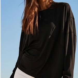 Runner Up Long Sleeve Free People Women's Black Top